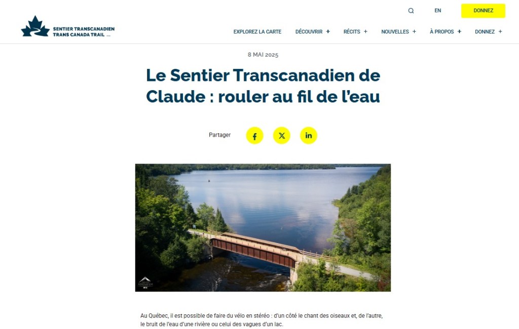 Rouler sur le Sentier transcanadien au fil de&nbsp;l’eau