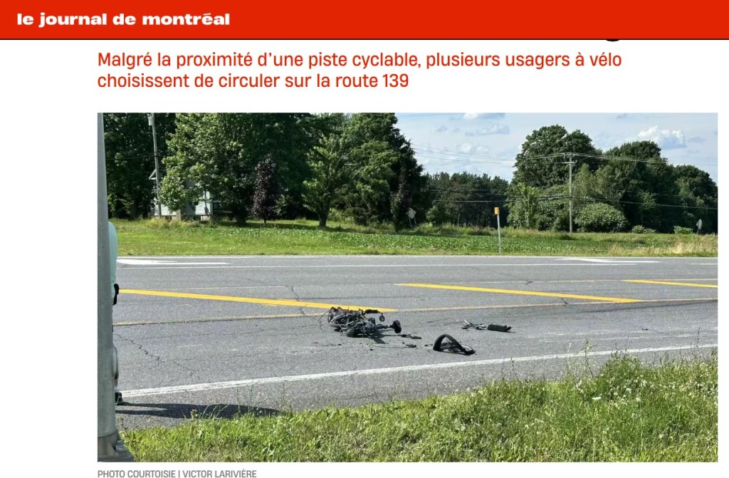 La piste cyclable est pourtant à «moins de 300&nbsp;mètres»