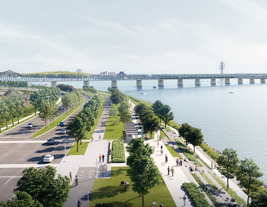 Un peu de la Promenade Samuel-de-Champlain à&nbsp;Montréal