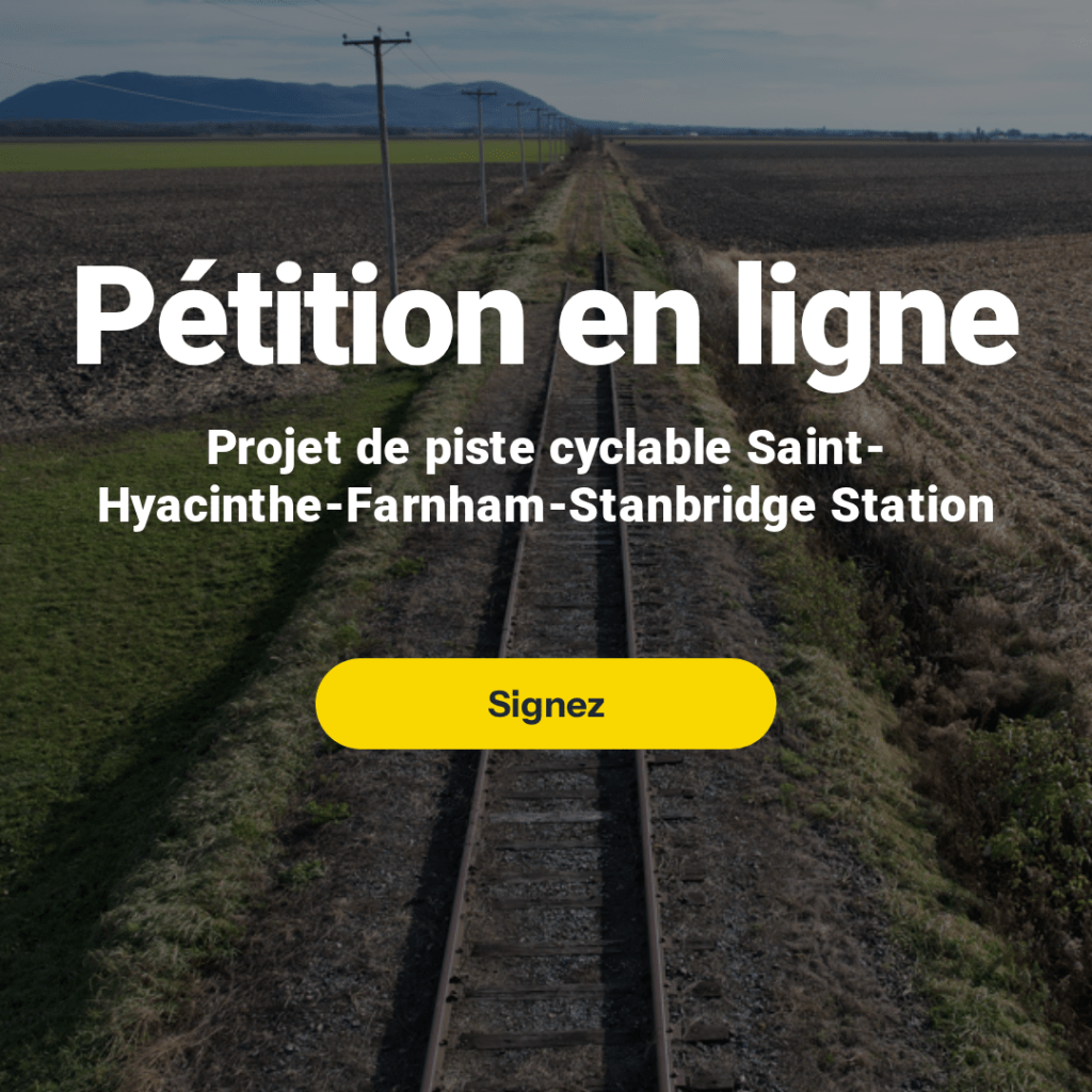 Nouvelle piste cyclable en Montérégie : de solides appuis pour ma pétition&nbsp;!